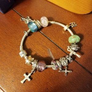 Pandora bracelet with charms
